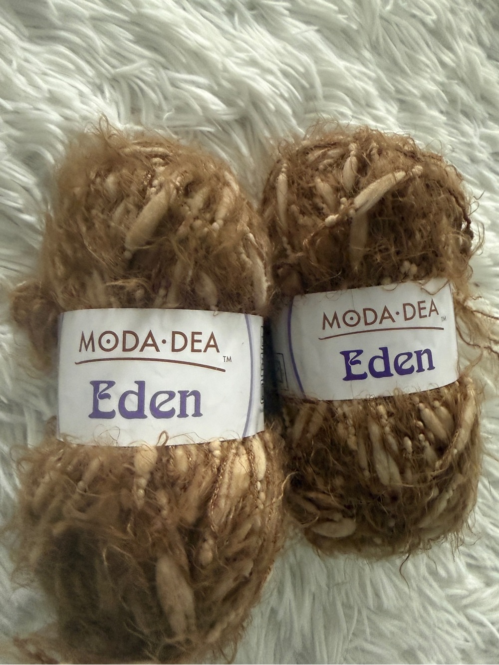 Moda-Dea Eden yarn in Earth two skeins details in pics